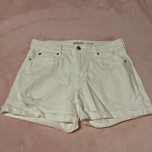 Levi's Denizen White High Rise Denim Shorts